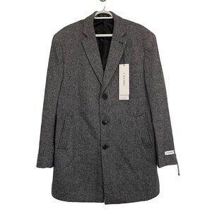 NWT Calvin Klein Herringbone Slim Fit Triple Button Suit Blazer White/Black 42R